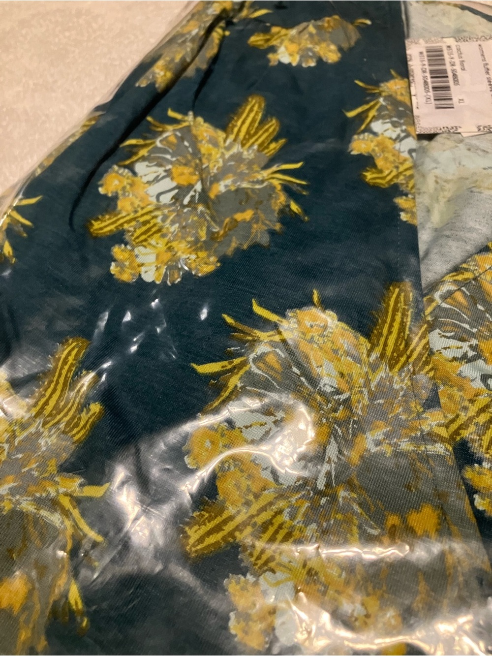 kate quinn Teal and Mustard Floral V-Neck Wrap Dress - Picture 2 of 4